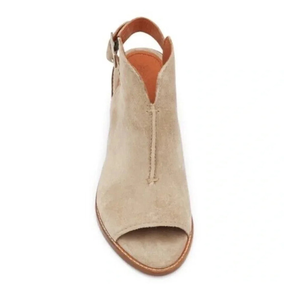 FRYE Courtney Sling Block Heel Suede Mule Bootie Ash Taupe Size 9 - Picture 2 of 9